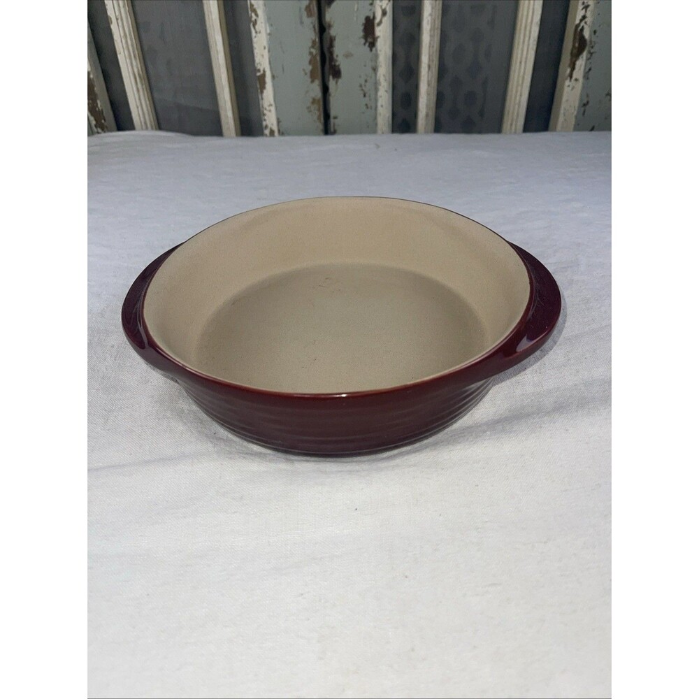 Pampered Chef Round Baker  Family Heritage Stoneware Cranberry Casserole